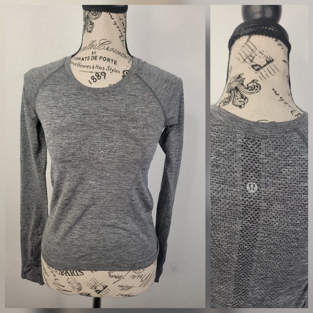 Lululemon Pullover Womens SZ 4 Run Swiftly Long Sleeves Thumbholes Gray